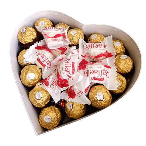 Caixa Presente com Rosas e Chocolates