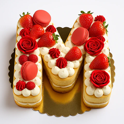 Bolo em Formato de Letra