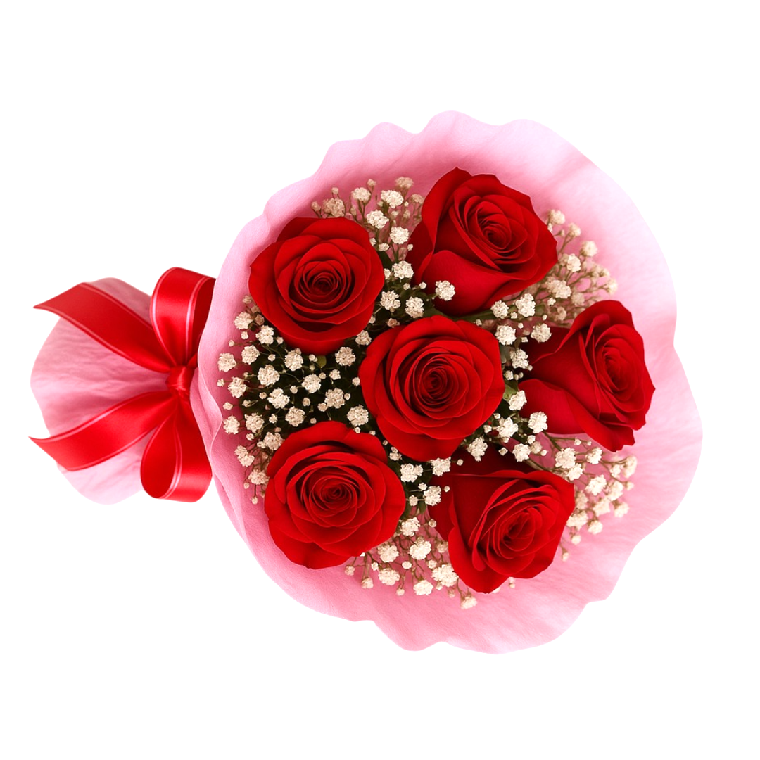 Ramo de 6 Rosas Vermelhas 2