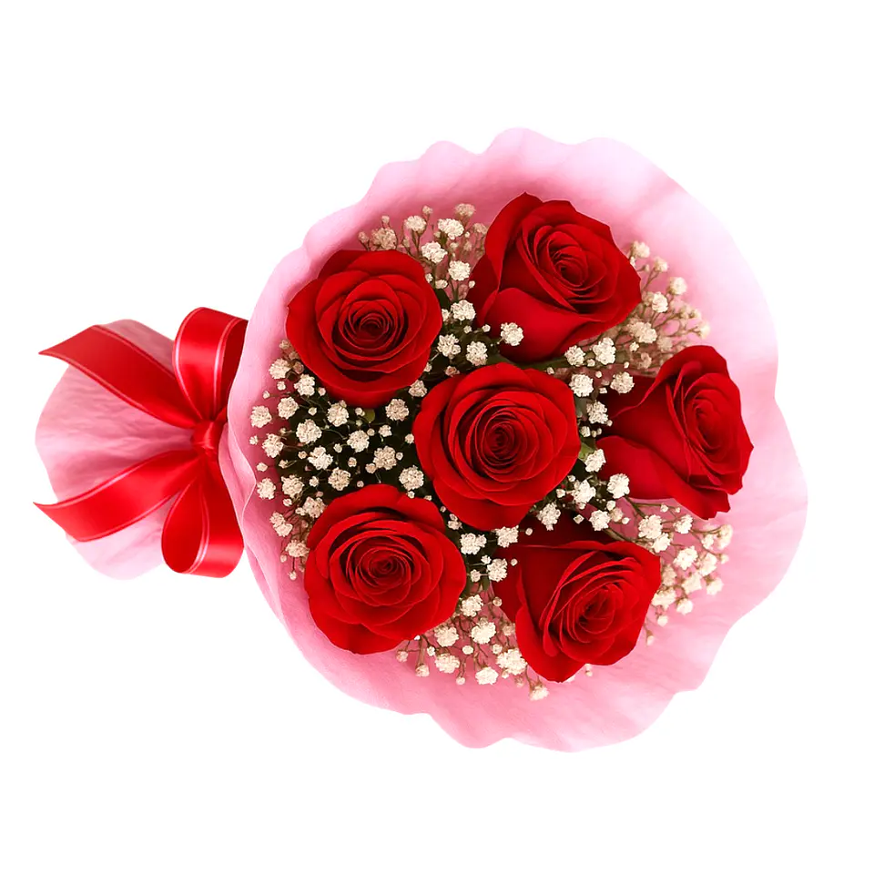 Ramo de 6 Rosas Vermelhas 2