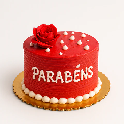 Bolo de Aniversário Cor de Rosa