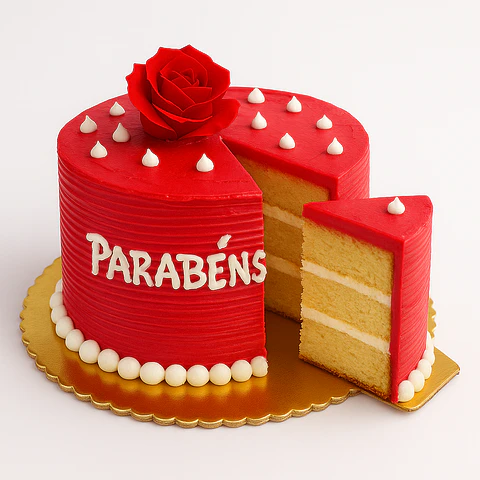 Bolo de Aniversário Cor de Rosa