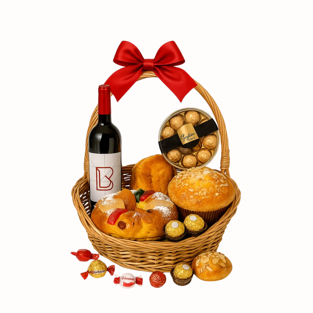 Cabaz de Natal Premium com Vinho & Chocolates 3