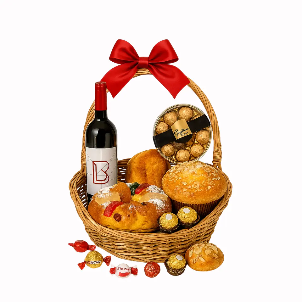 Cabaz de Natal Premium com Vinho & Chocolates 3