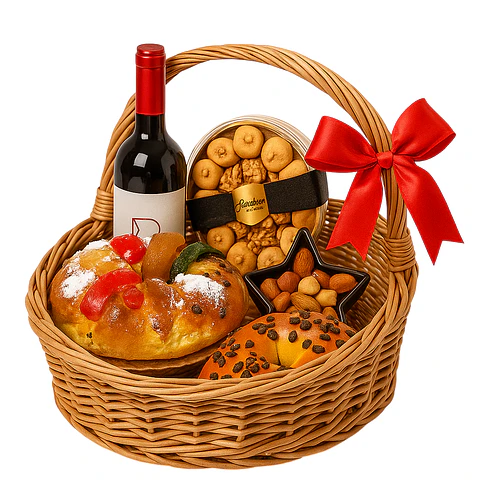 Cabaz de Natal Clássico com Vinho & Frutos Secos Gourmet