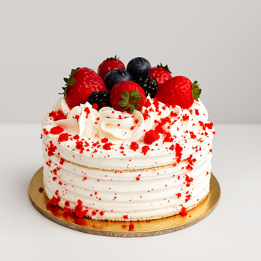 Bolo de Festa com Chantilly e Frutas Frescas 1