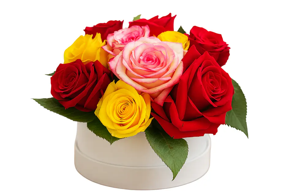 Caixa de Rosas Coloridas 3