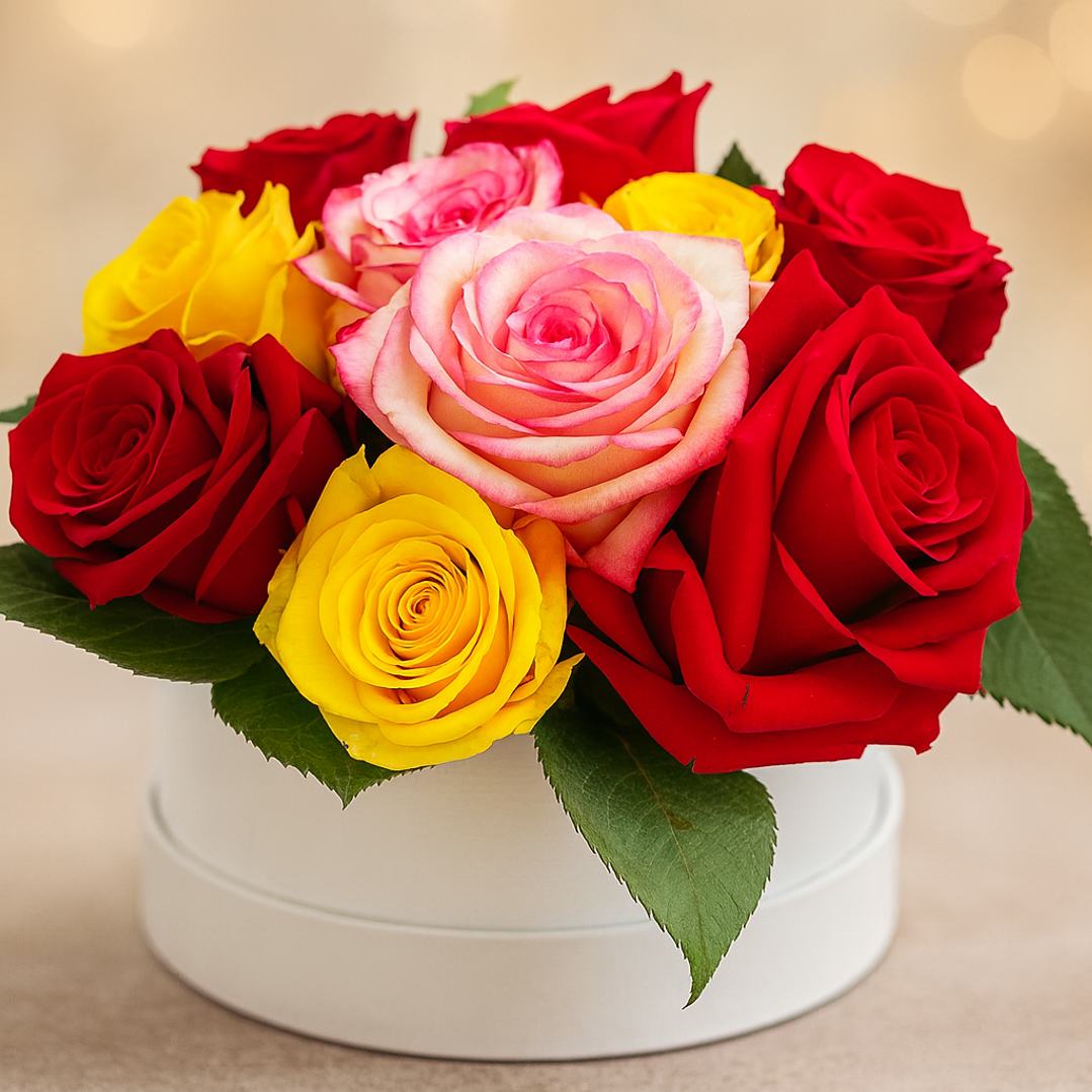 Caixa de Rosas Coloridas 4