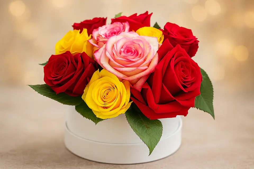 Caixa de Rosas Coloridas 4