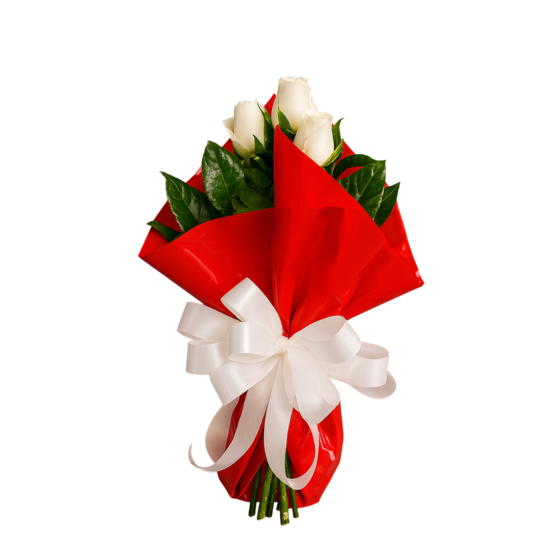 Ramo de 3 Rosas Brancas 1