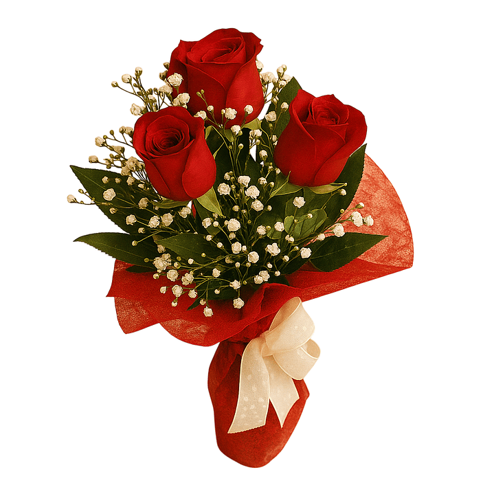Ramo de 3 Rosas Vermelhas 2