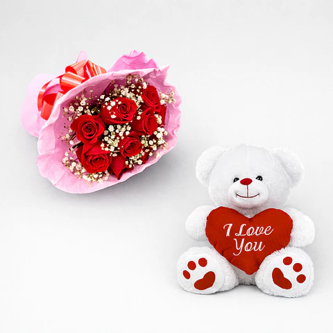 Pack Paixão (Rosas + Peluche)