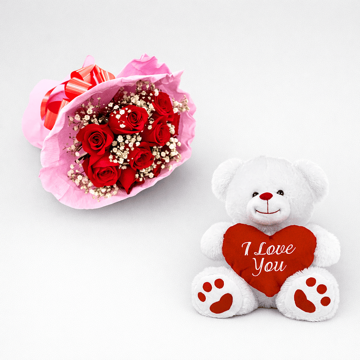 Pack Paixão (Rosas + Peluche) 1