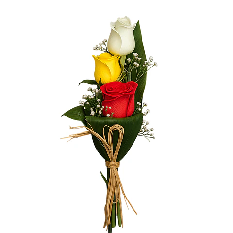 Arranjo de 3 Rosas Naturais