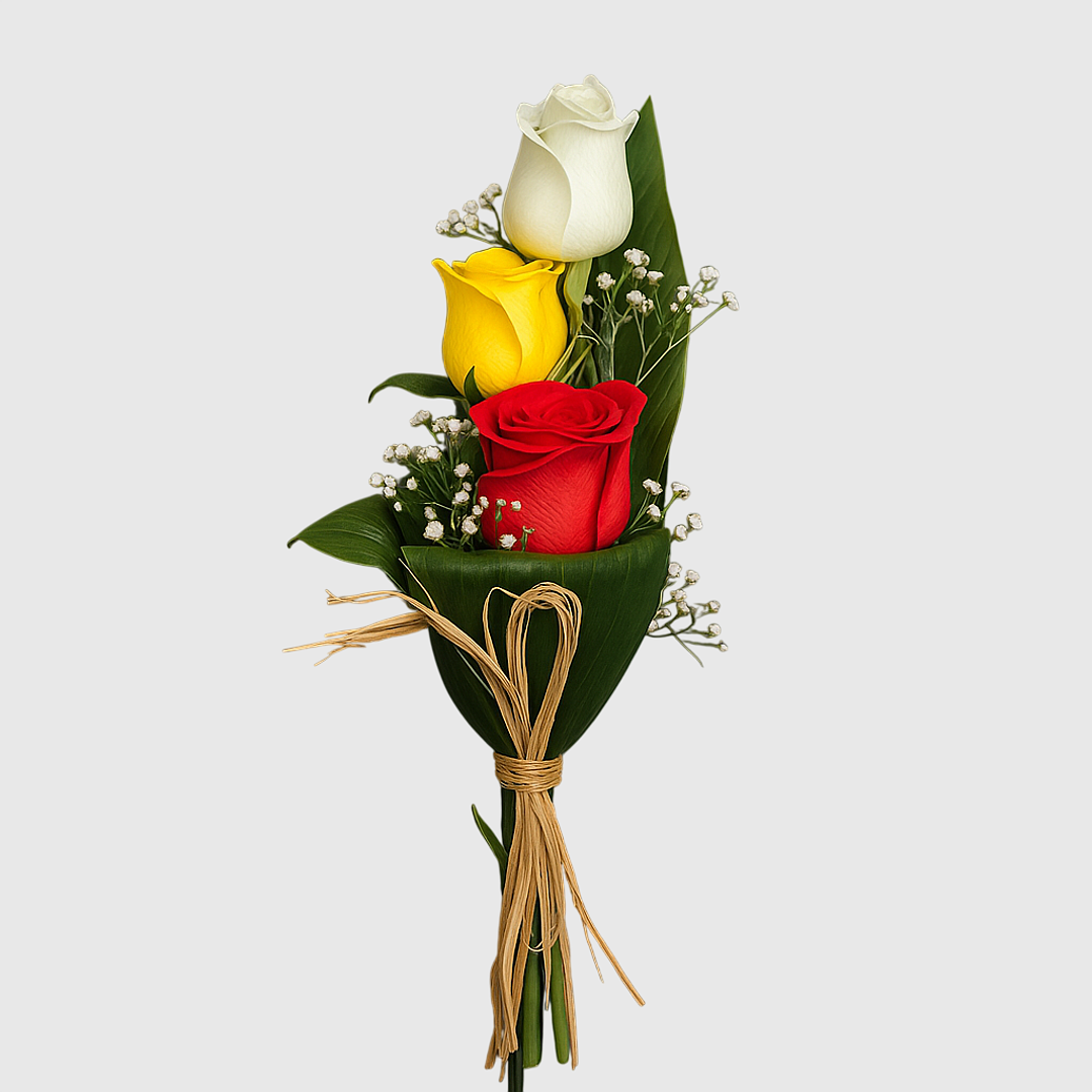 Arranjo de 3 Rosas Naturais 2