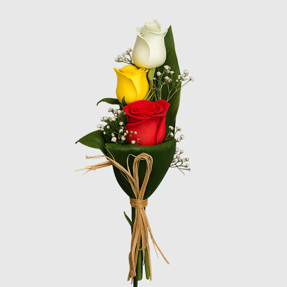 Arranjo de 3 Rosas Naturais 2