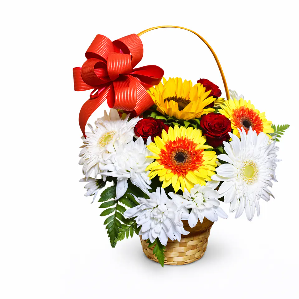 Cesto Gérberas & Rosas 4