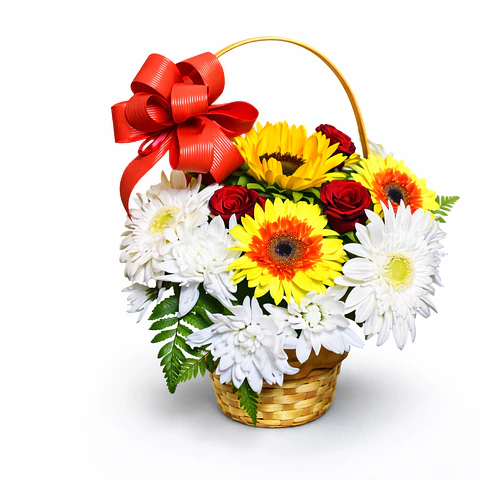 Cesto Gérberas & Rosas
