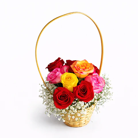 Cesta de Flores para Aniversário