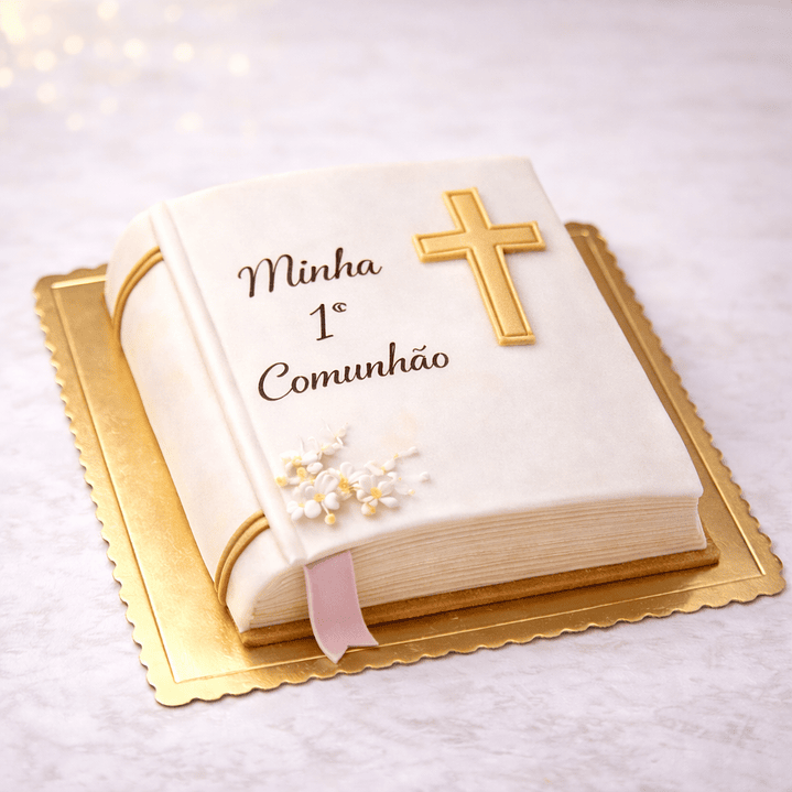 Bolo Livro da Primeira Comunhão Personalizado 5