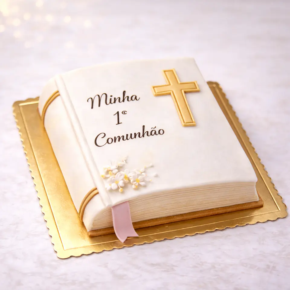Bolo Livro da Primeira Comunhão Personalizado 5