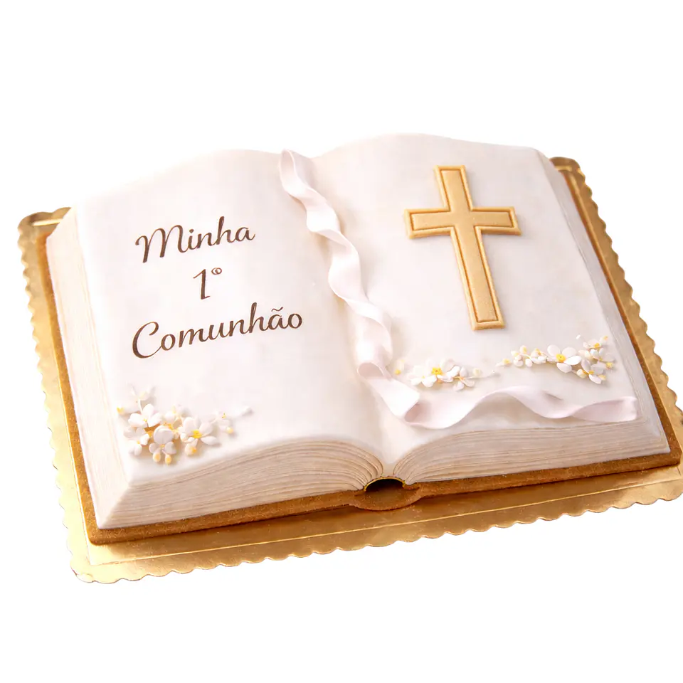 Bolo Livro da Primeira Comunhão Personalizado 3