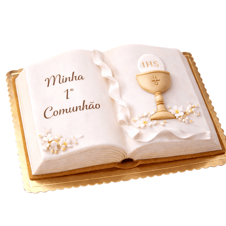 Bolo Livro da Primeira Comunhão Personalizado 4