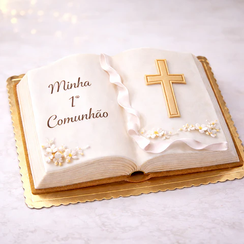 Bolo Livro da Primeira Comunhão Personalizado