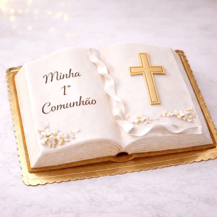 Bolo Livro da Primeira Comunhão Personalizado 2