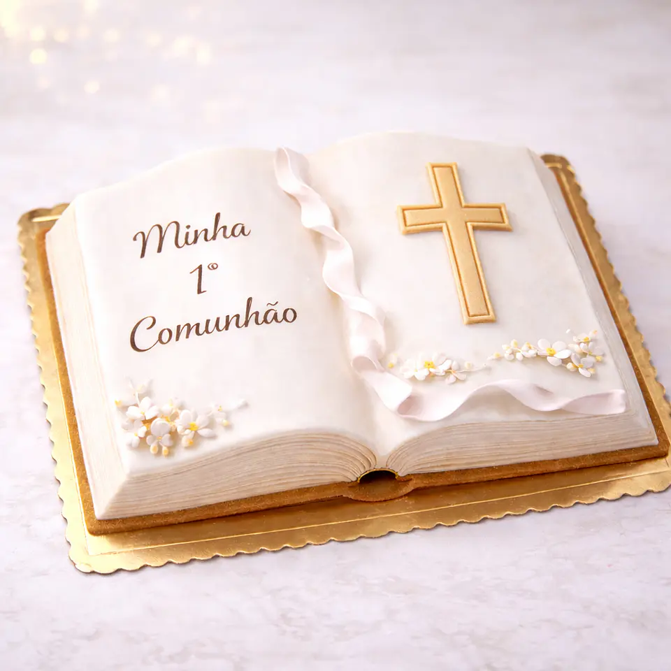 Bolo Livro da Primeira Comunhão Personalizado 2