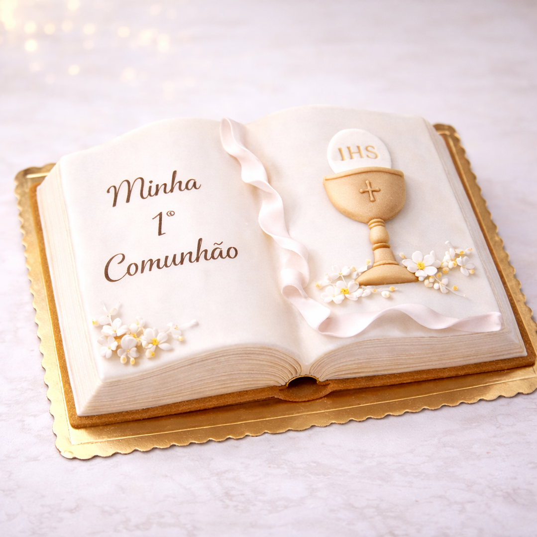 Bolo Livro da Primeira Comunhão Personalizado 6