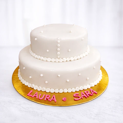 Bolo de Batizado Branco Premium