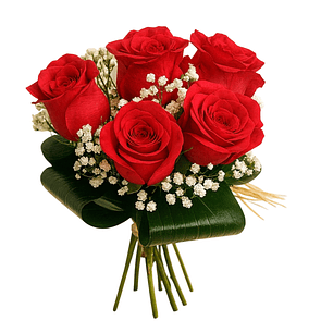 Ramo de 5 Rosas Vermelhas