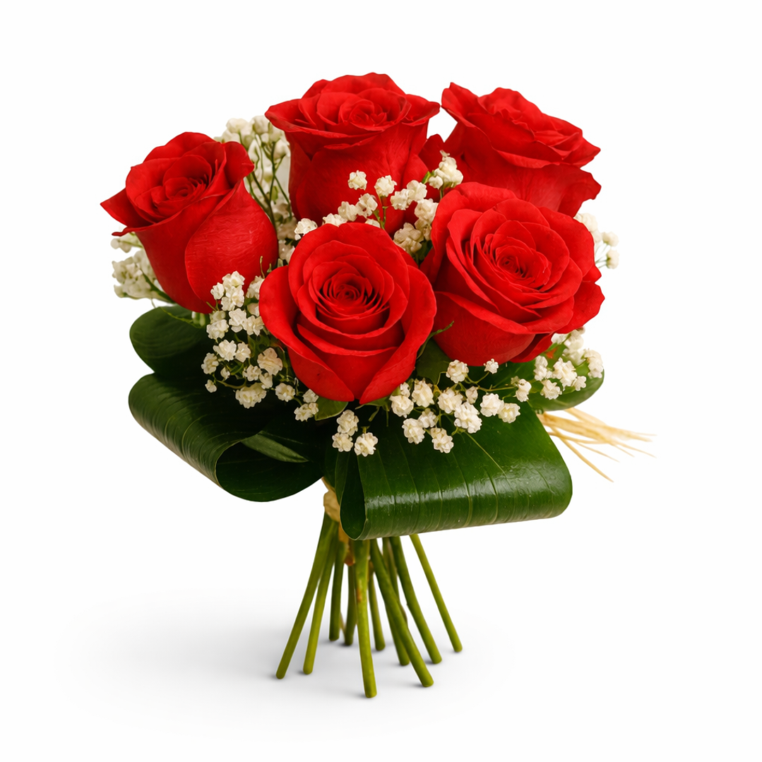 Ramo de 5 Rosas Vermelhas 4