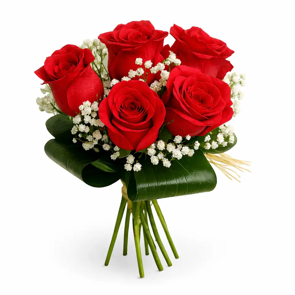 Ramo de 5 Rosas Vermelhas 5