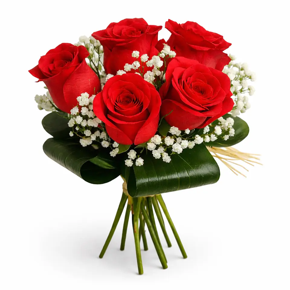 Ramo de 5 Rosas Vermelhas 3