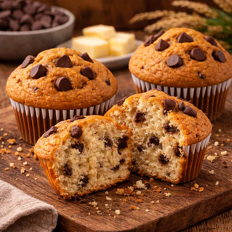 Muffins com Pepitas de Chocolate