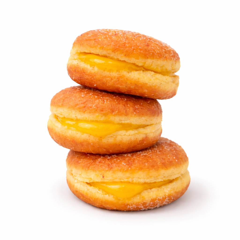 Bolas de Berlim com Creme de Doce De Ovo 3