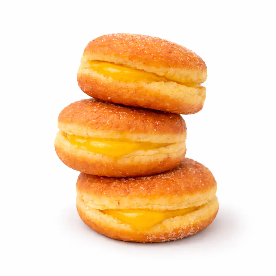 Bolas de Berlim com Creme de Doce De Ovo 3