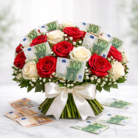 Bouquet de Flores com Dinheiro