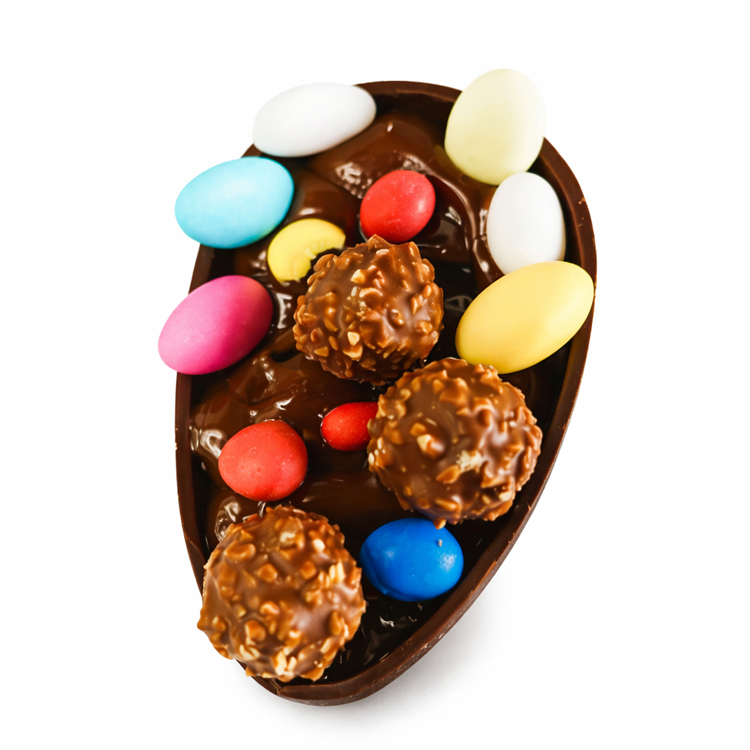 Ovo de Páscoa Recheado Bombons e Drageias 3