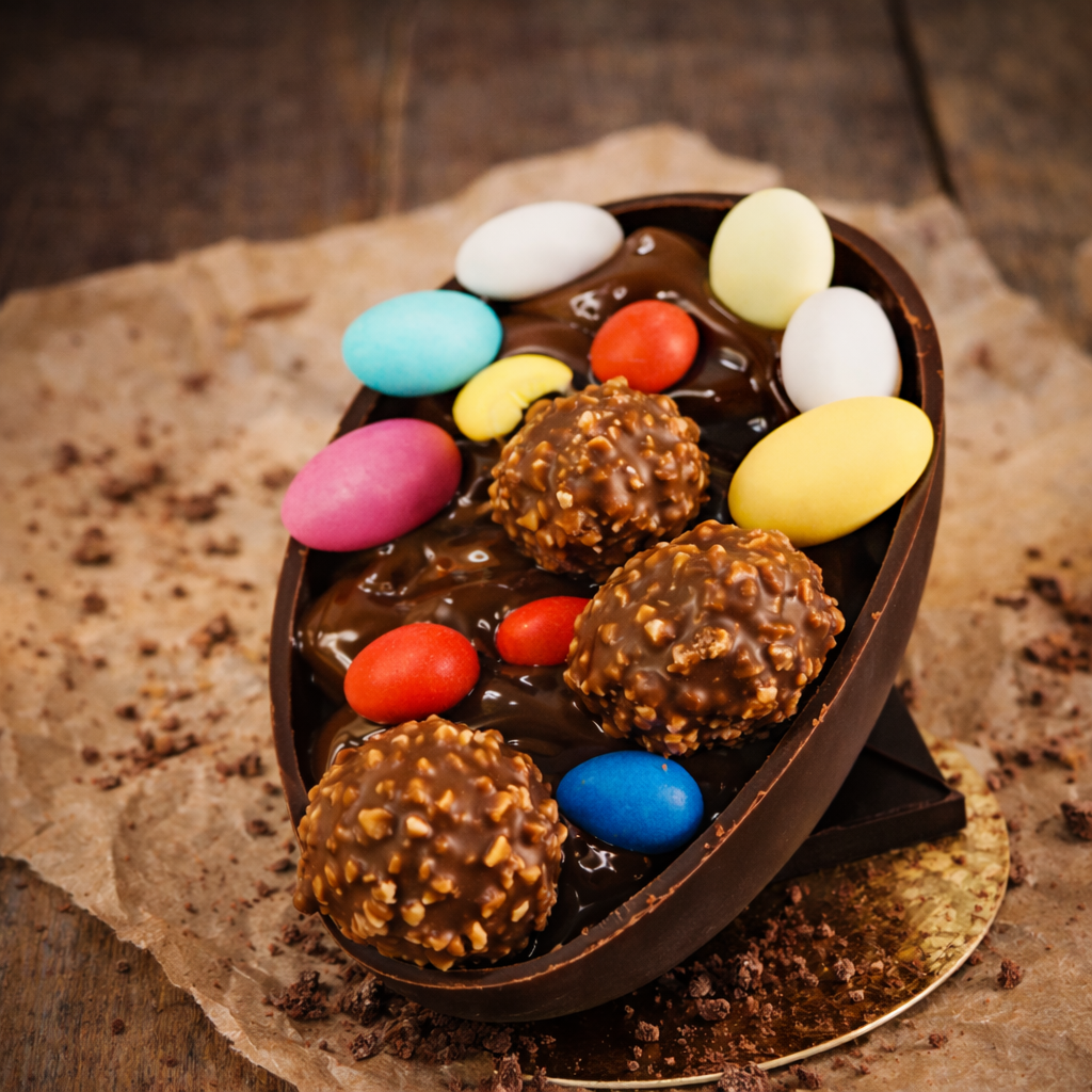 Ovo de Páscoa Recheado Bombons e Drageias 4