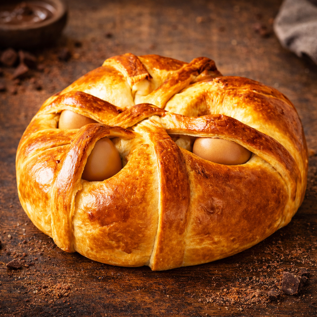 Folar de Páscoa Tradicional com Ovo 6