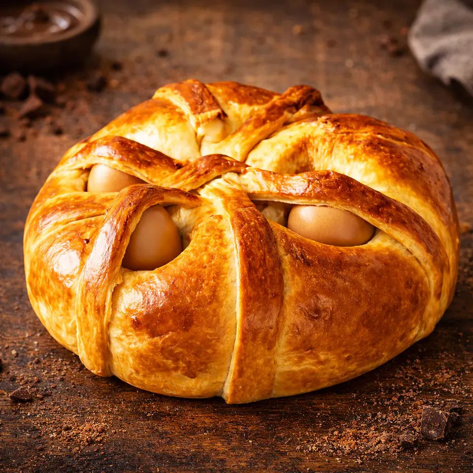 Folar de Páscoa Tradicional com Ovo 6