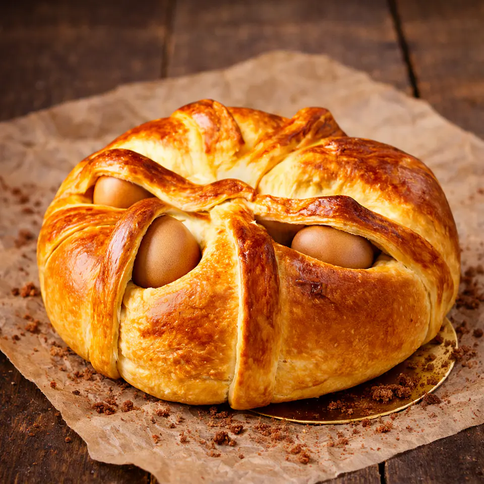 Folar de Páscoa Tradicional com Ovo 5