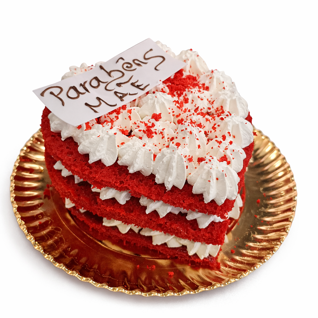 Bolo Coração Red Velvet “Parabéns Mãe” 4