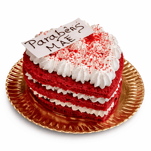 Bolo Coração Red Velvet “Parabéns Mãe”