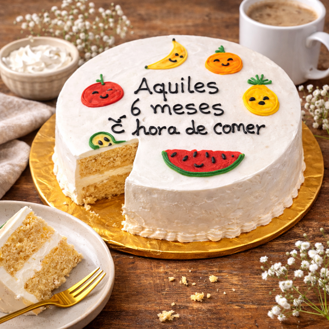 Bento Cake “Aquiles 6 meses é hora de comer” 2