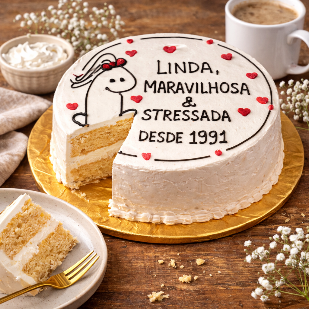Bento Cake “Linda, Maravilhosa & Stressada desde 1991” 2