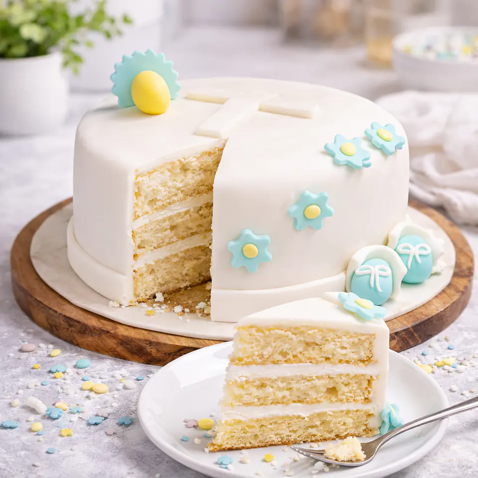 Bolo de Batizado Botinhas Azuis 2